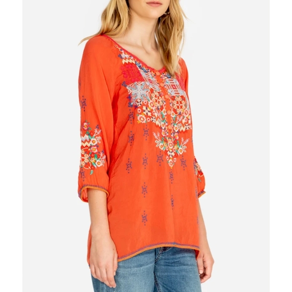 Johnny Was🪸Muna Blouse in Sunrise 🌅, size Large 🆕 - Picture 5 of 14